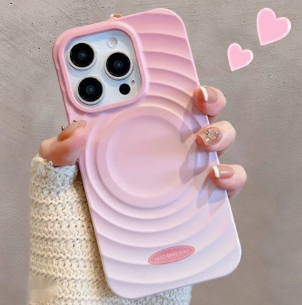 Elevate Your Style with the Personalized Gradient Ripple Circle Phone Case
